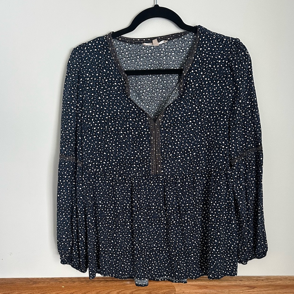 Women's Navy leopard print Blouse